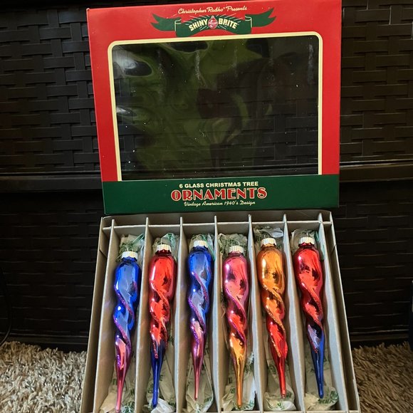 "Christopher Radko" Shiny Brite Collection Icicle 6-count Ornament Set - Picture 7 of 7